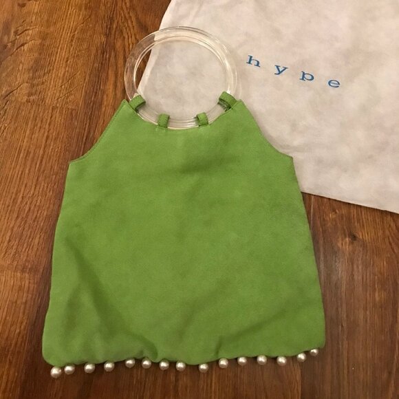 Hype vintage 90s suede lucite handbag - Picture 2 of 6
